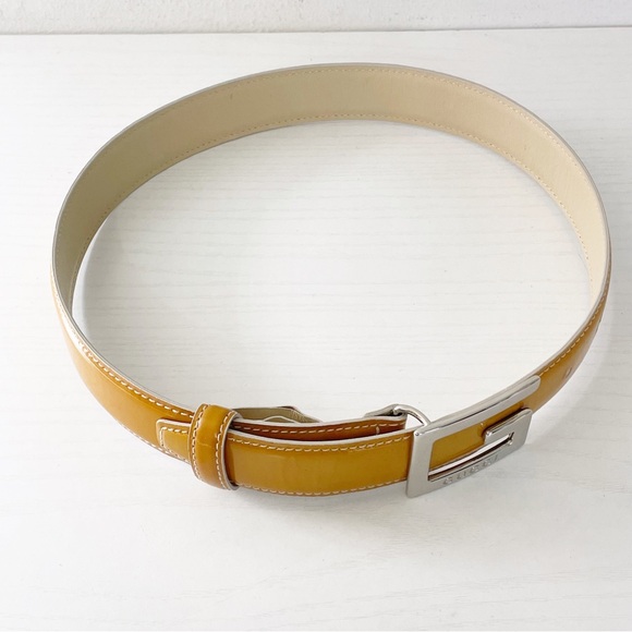 Gucci yellow patent leather square G logo leather small belt - Picture 5 of 9